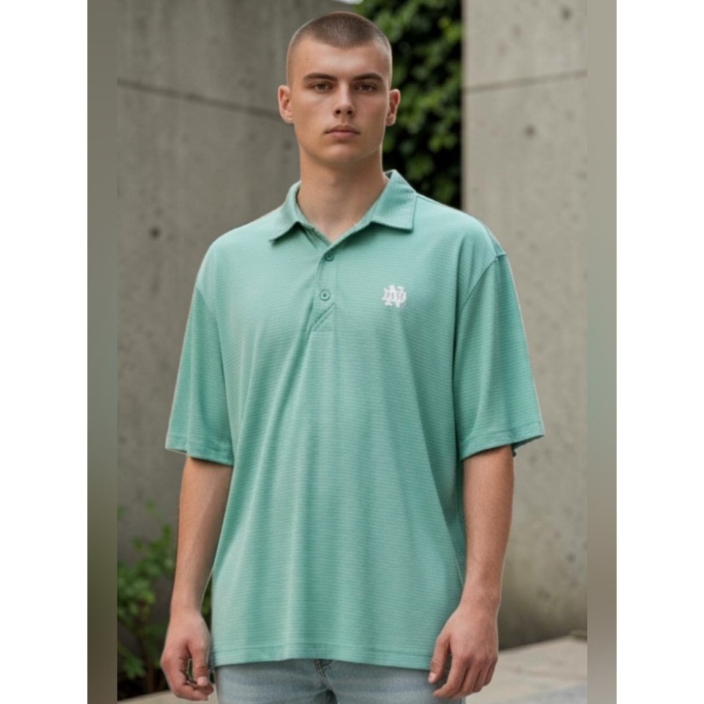 cutter and buck Men's Size Large Size Large Norte Dame Polo Drifit Golf Shirt